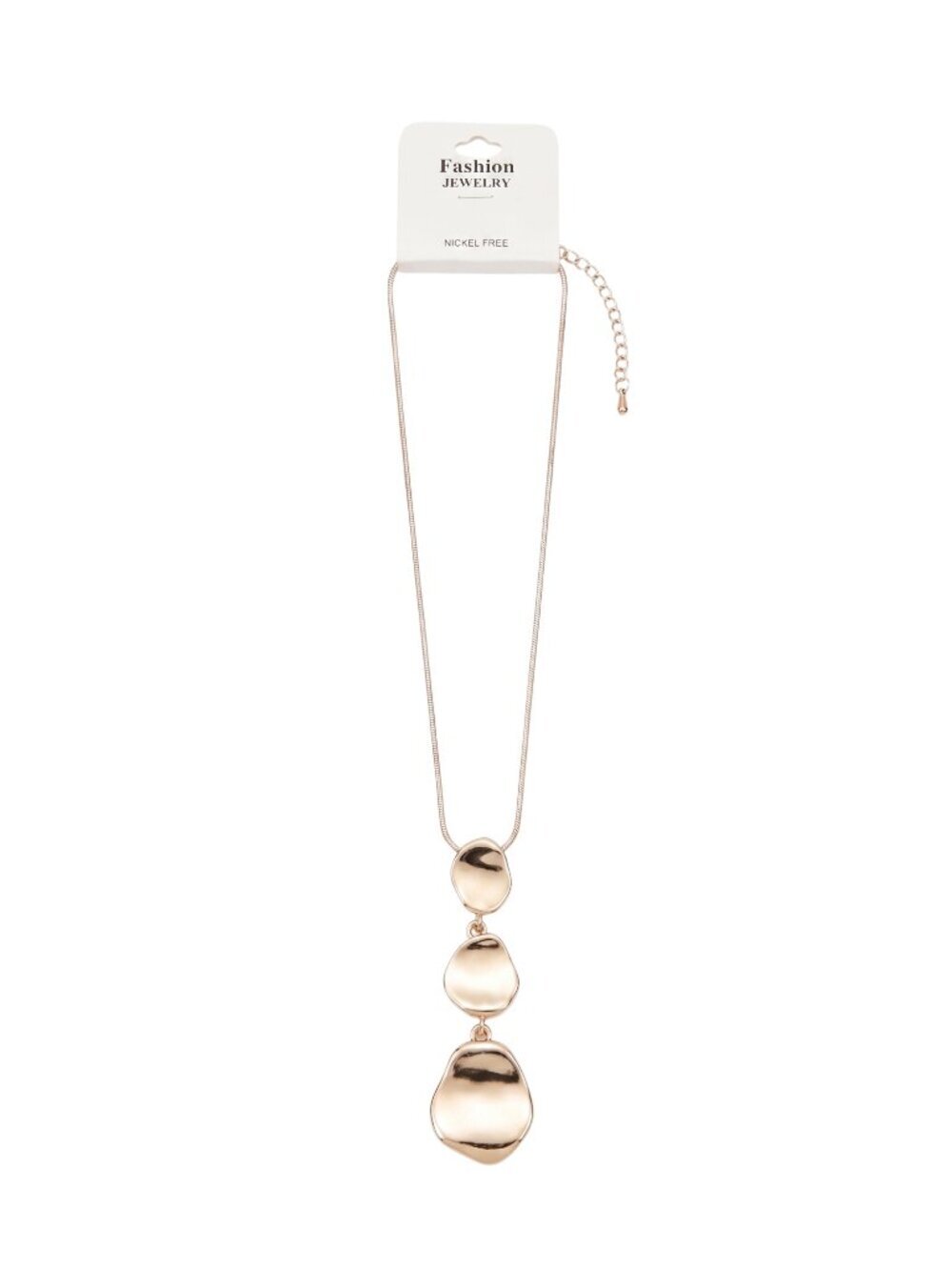 3/$20 NWT | Gold Long Sculptural Triple Pendant Snake Chain Necklace 38"